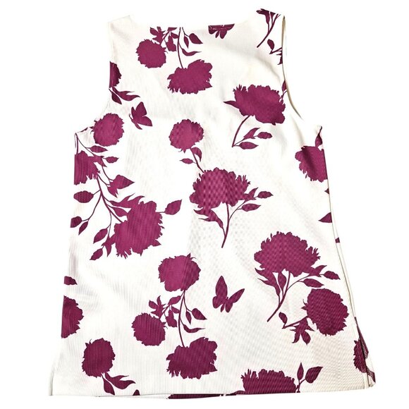 NWT Boston Proper XS White & Purple Floral V-Neck Sleeveless Top - Picture 2 of 8